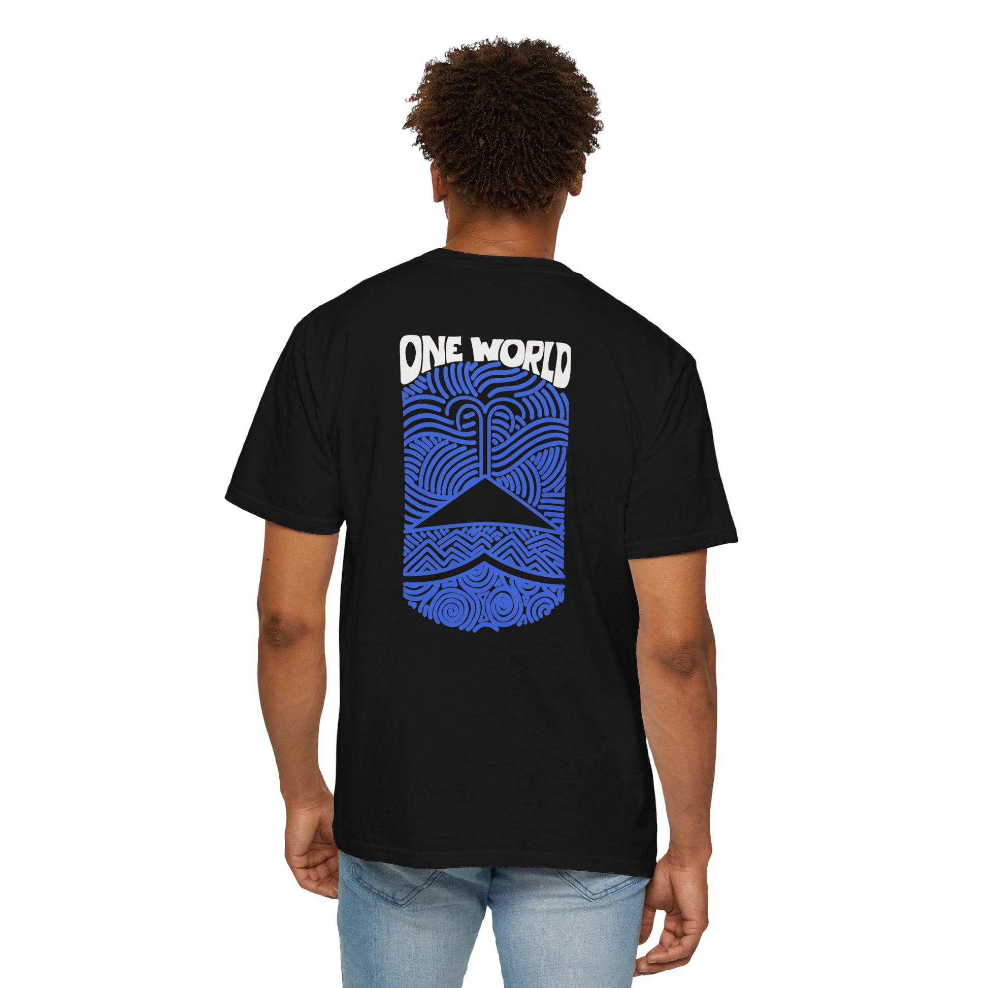 One World White and Blue Unisex T-shirt - Hi Co.