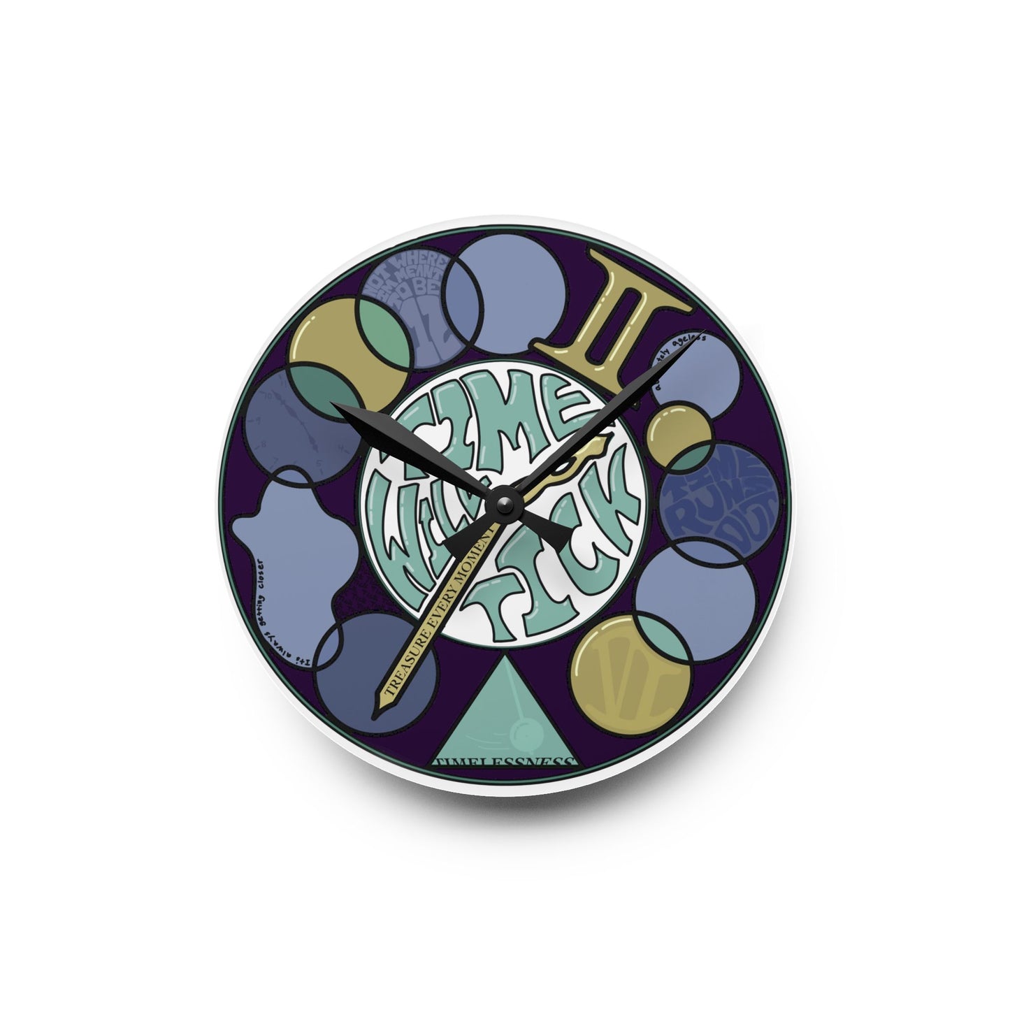 Time Will Tick Crooked Acrylic Wall Clock