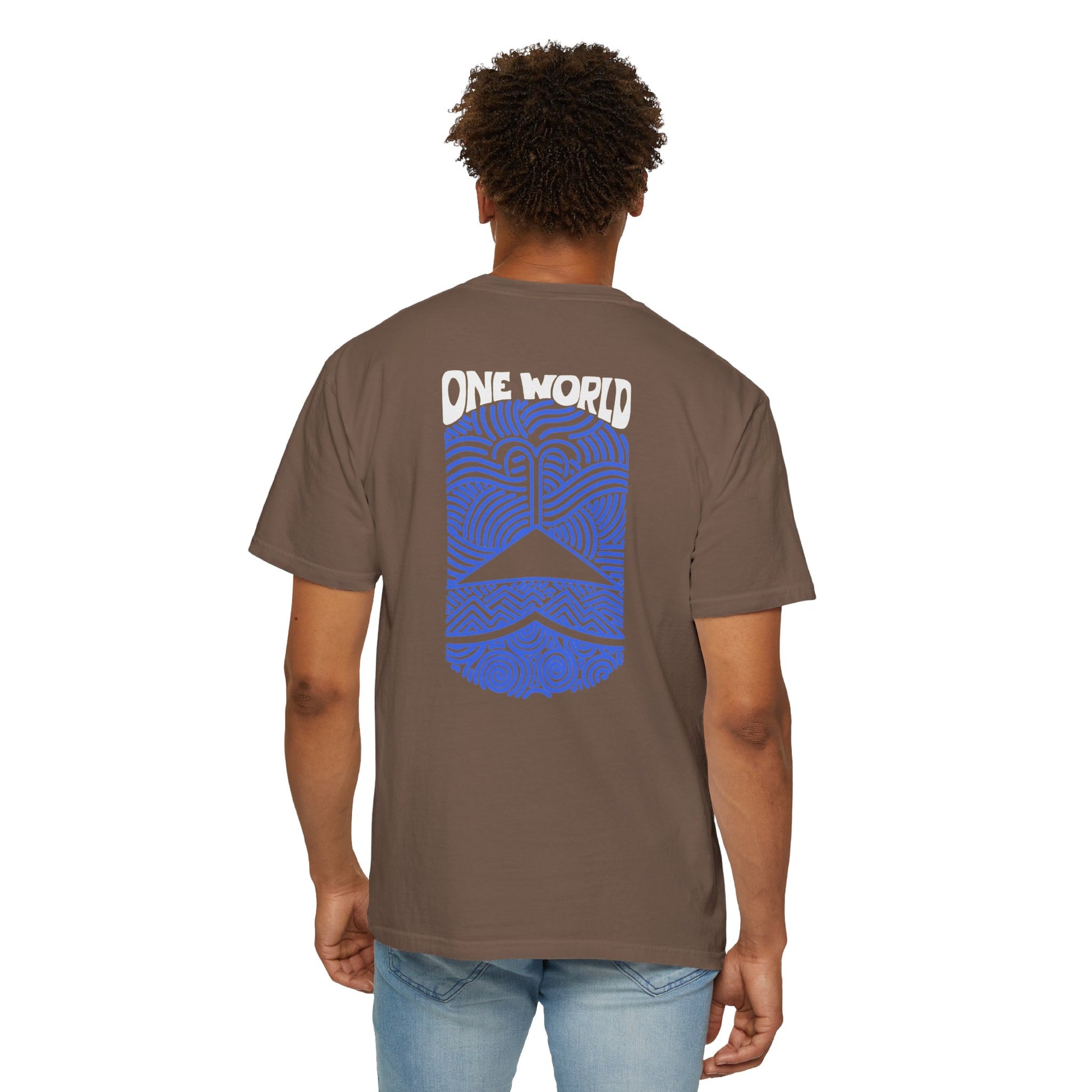 One World White and Blue Unisex T-shirt - Hi Co.